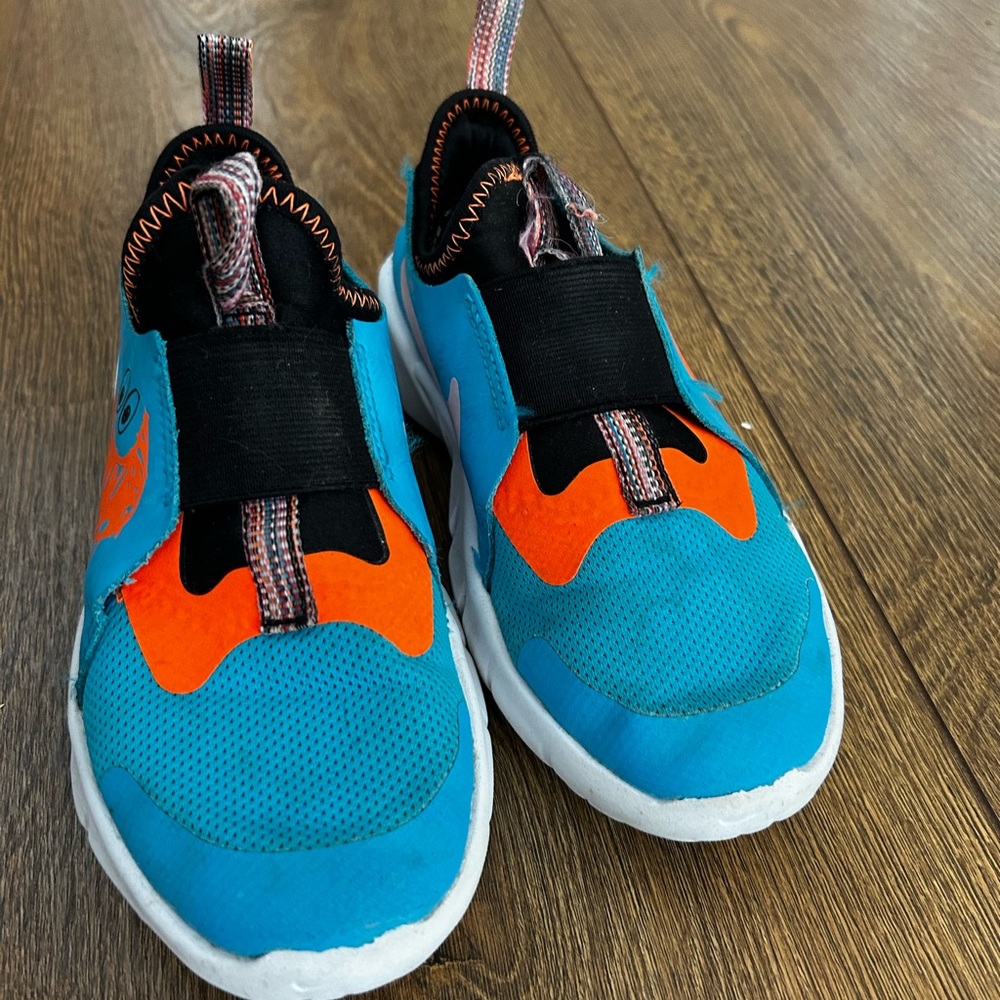 Nike Kids Blue and Orange Slip-On Sneakers